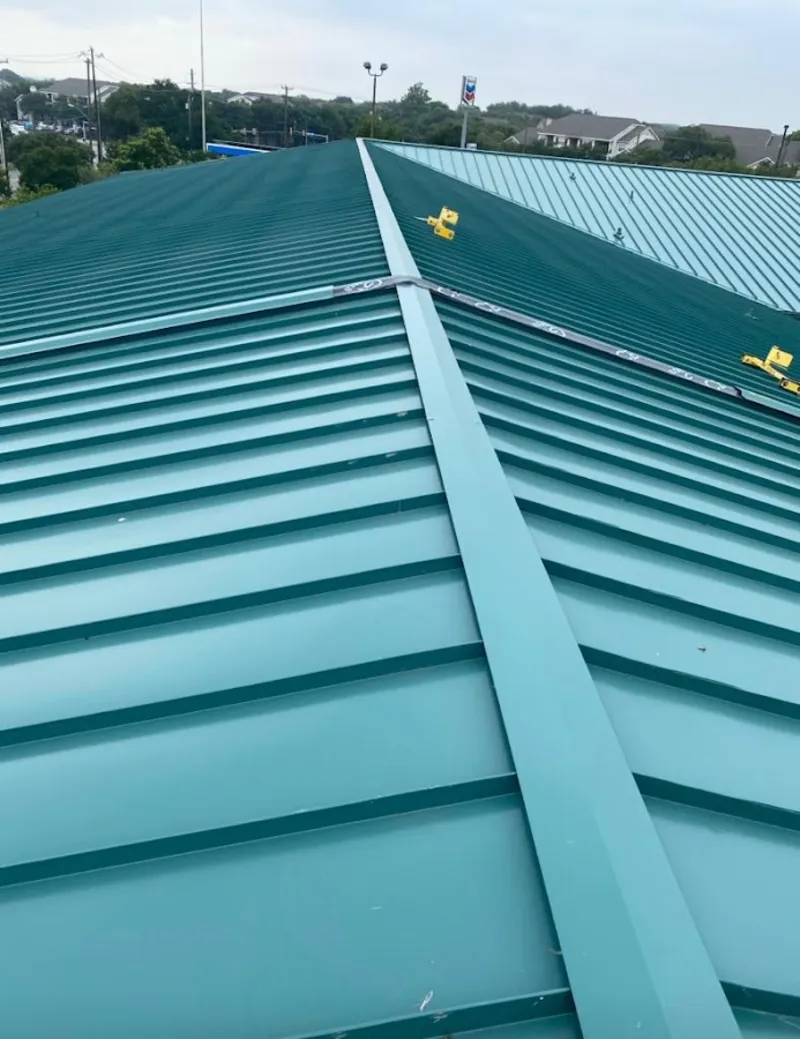 Green commercial metal roof ridge and valley for Metal Roof Repair in Vernal